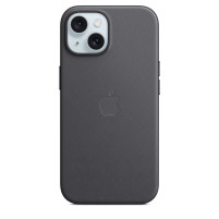 Луксозен твърд текстилен гръб оригинален MT423ZM/A OFFICIAL Apple FineWoven Case With MagSafe за Apple iPhone 15 Plus 6.7 черен